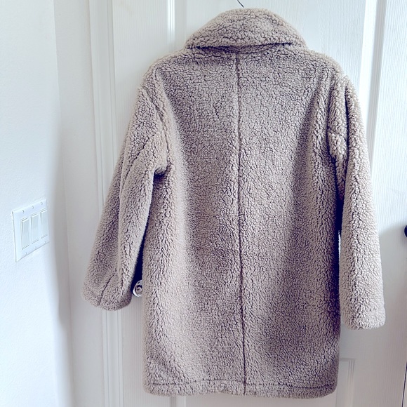 Uniqlo NWT windproof single breasted fleece coat beige XS - Picture 4 of 6